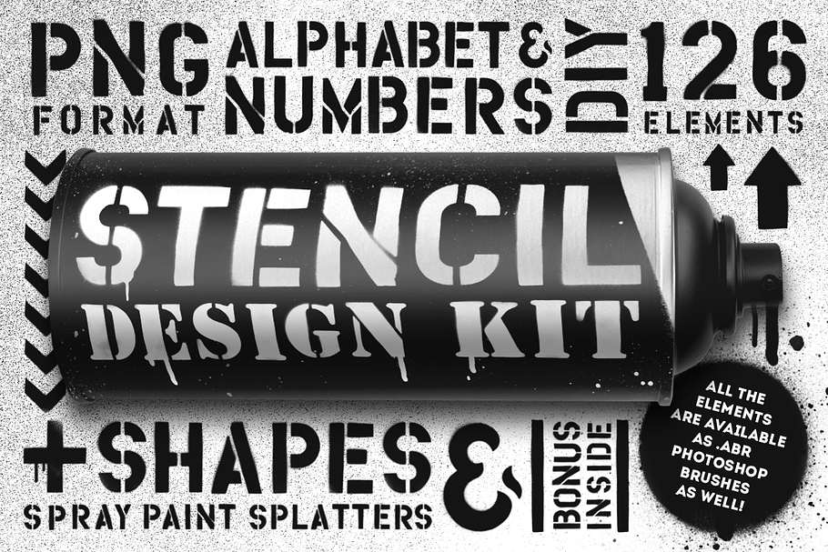 Stencil design kit in Objects - product preview 8
