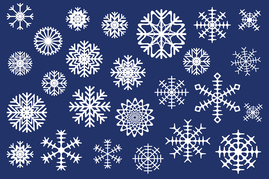 Snowflakes Icons Vector Set