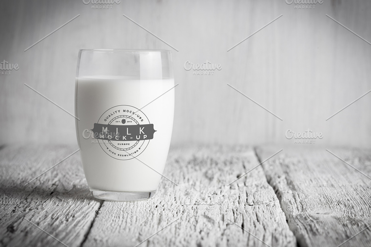 Milk Bottle/Glass Mock-up #2 in Product Mockups - product preview 8