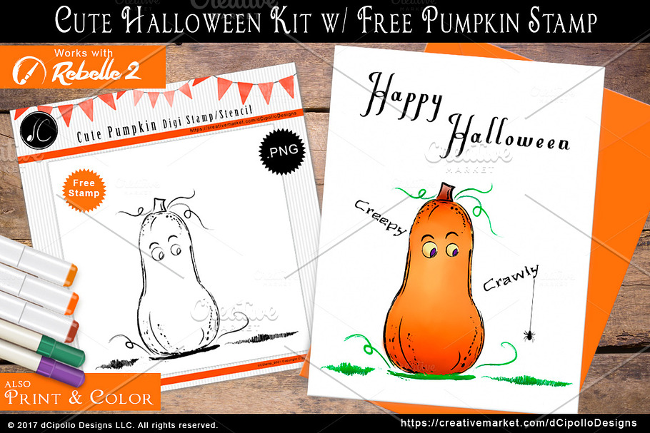 Cute Halloween Kit w/ FREE Stamp