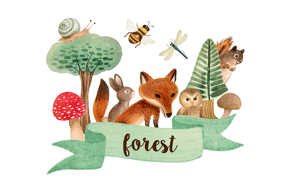 Forest clip art in Graphics - product preview 8