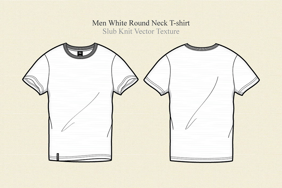 Men White Round Neck T-shirt