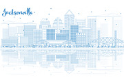 Outline Jacksonville Skyline
