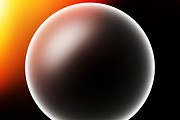 Glowing planet sphere with light leak illustration background
