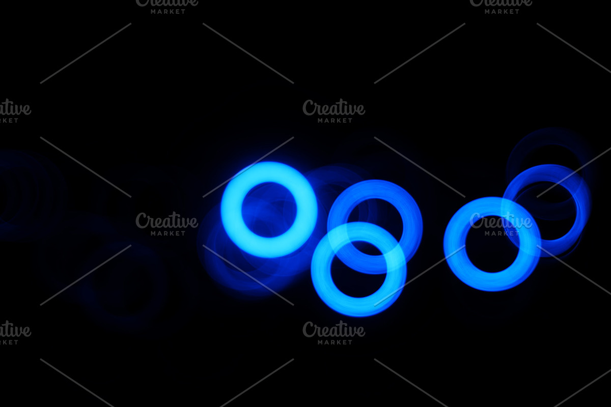 Horizontal blue bokeh circles illustration background in Objects - product preview 8