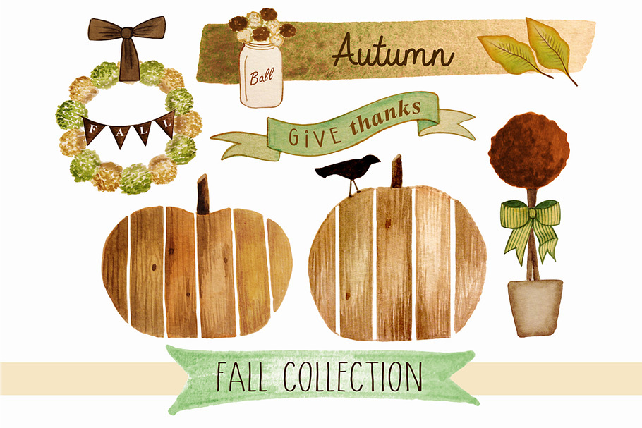 Fall clip art in Graphics - product preview 8