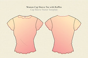 Women Cap Sleeve Tee with Ruffles