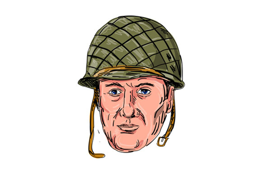World War Two American Soldier Head 