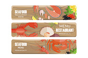Seafood of Premium Quality Set on Wooden Board