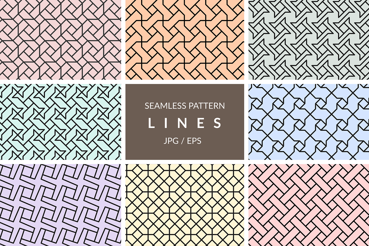 Seamless line pattern vectors in Patterns - product preview 8