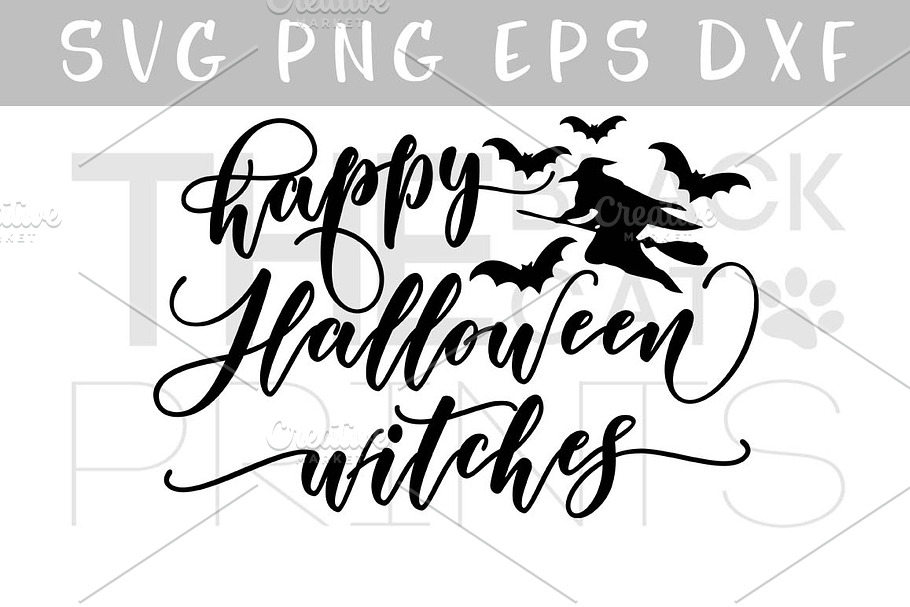 Happy Halloween witches SVG DXF PNG