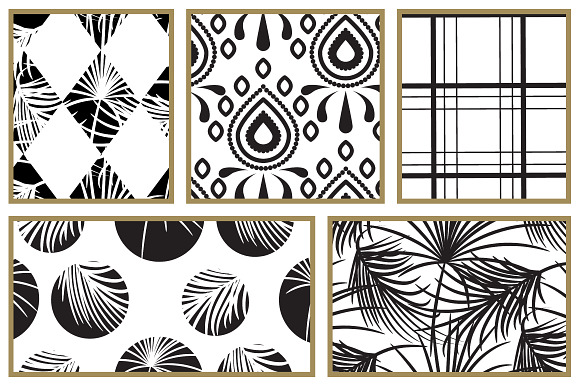 Black & White Seamless Patterns in Patterns - product preview 4