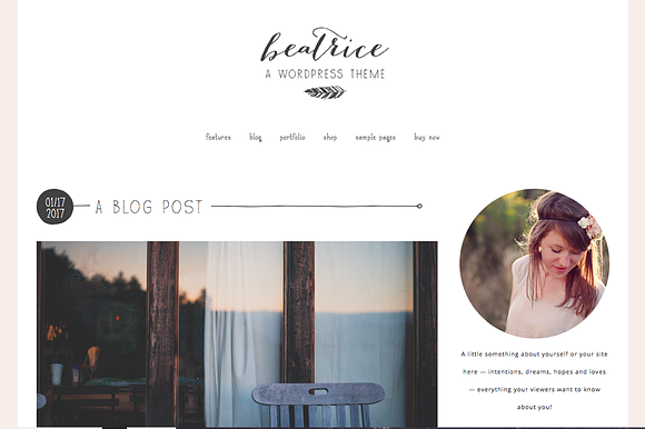 Beatrice Wordpress Theme in WordPress Photography Themes - product preview 1