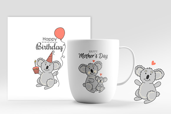 Koala. Patterns and greeting cards.  in Patterns - product preview 7