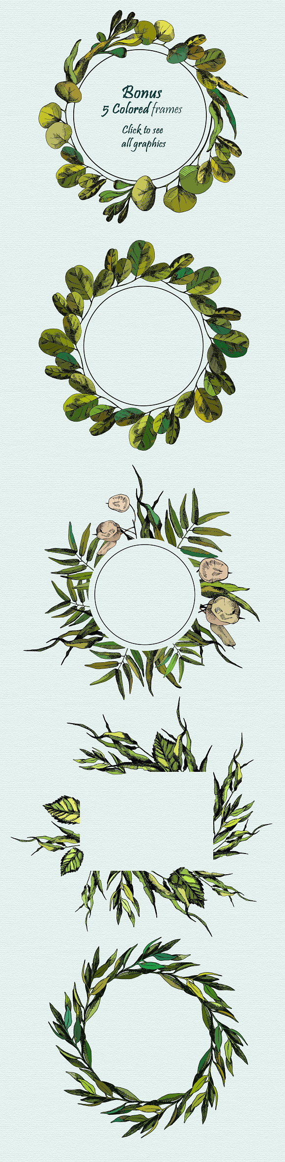 Hand-Painted  Floral  Design Set in Illustrations - product preview 3