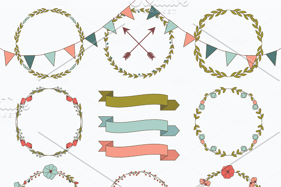 Rustic Wreaths Clipart, PNG & EPS in Illustrations - product preview 1