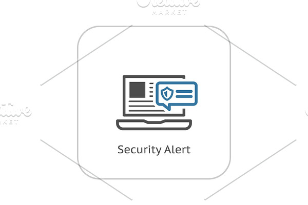 Security Alert Icon. Flat Design.