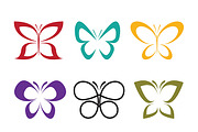 Vector group of butterfly design.