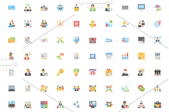 340 Flat Business Icons in Icons - product preview 2