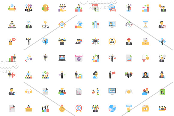 340 Flat Business Icons in Icons - product preview 4