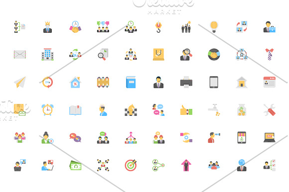 340 Flat Business Icons in Icons - product preview 5