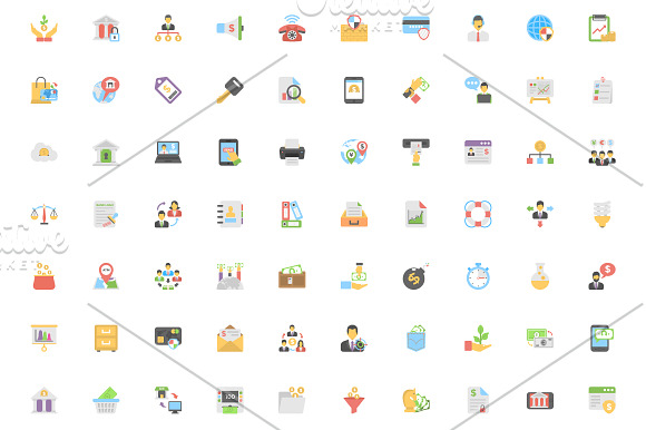 200 Flat Finance Icons in Graphics - product preview 2