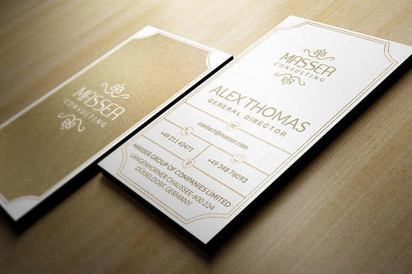 Gold And White Business Card in Business Card Templates - product preview 2