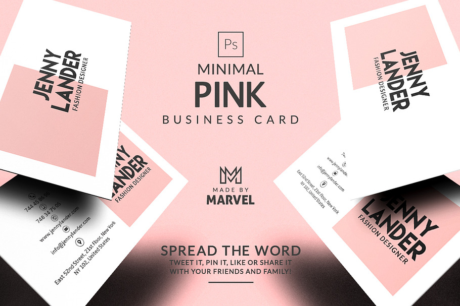 Minimal Pink Business Card