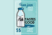 Color vintage milk banner