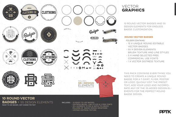 The ROUND BADGE pack in Logo Templates - product preview 1