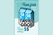 Color vintage milk banner