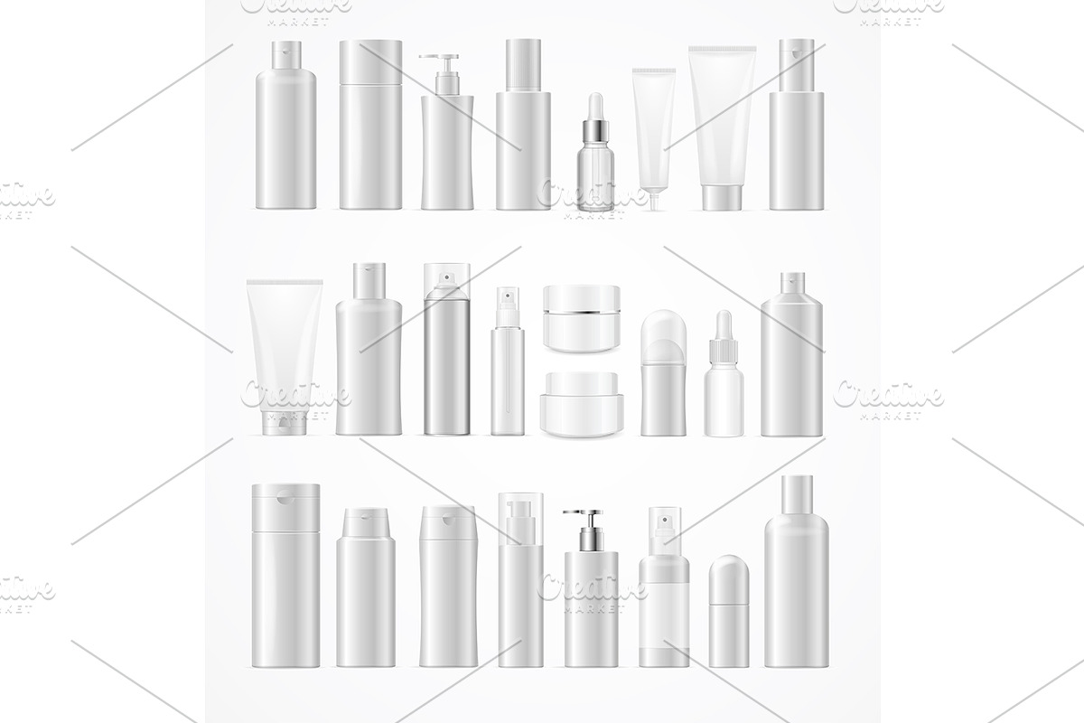Big Cosmetic Bottles Set in Objects - product preview 8