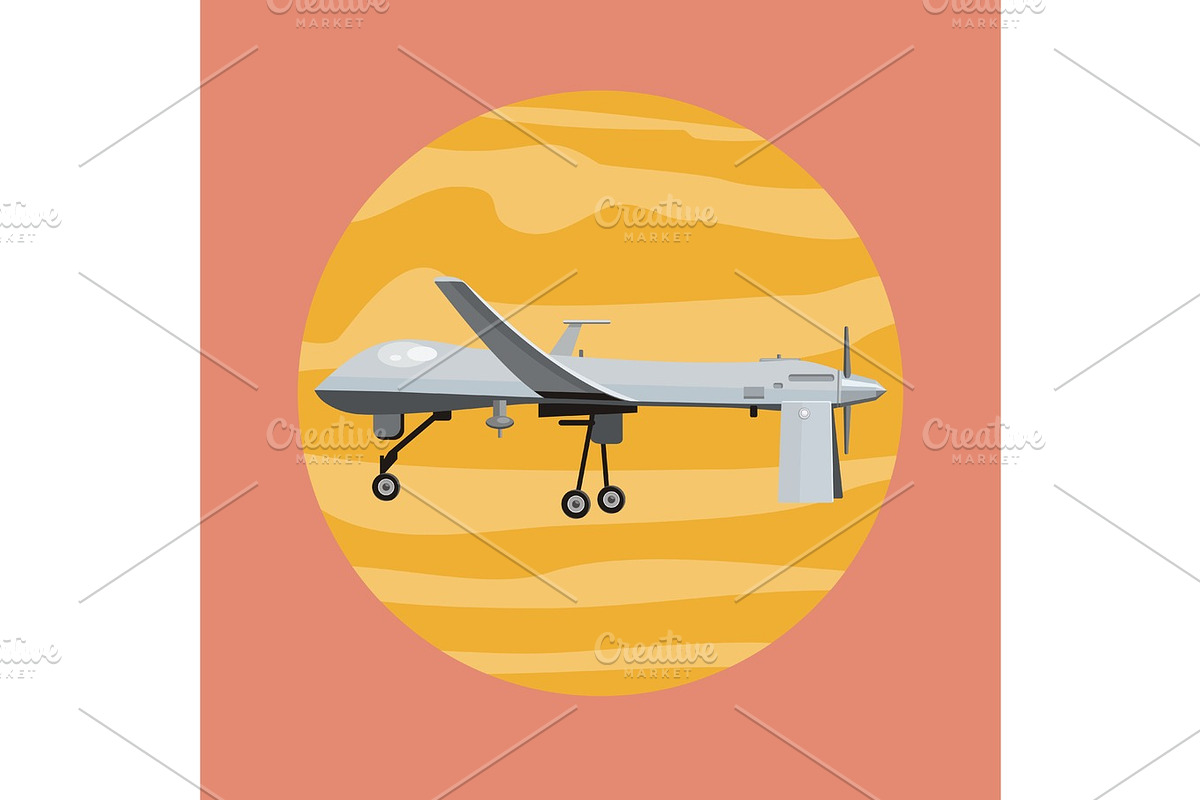 Flying Drone Vector Illustration in Flat Design in Objects - product preview 8
