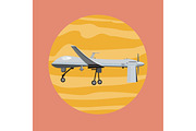 Flying Drone Vector Illustration in Flat Design