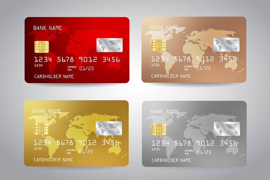 Credit Cards Templates Set in Objects - product preview 8