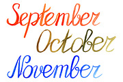 Autumn month word lettering