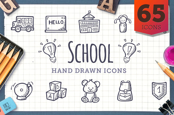 Back To School - Hand Drawn Icons in Hand Drawn Icons - product preview 3