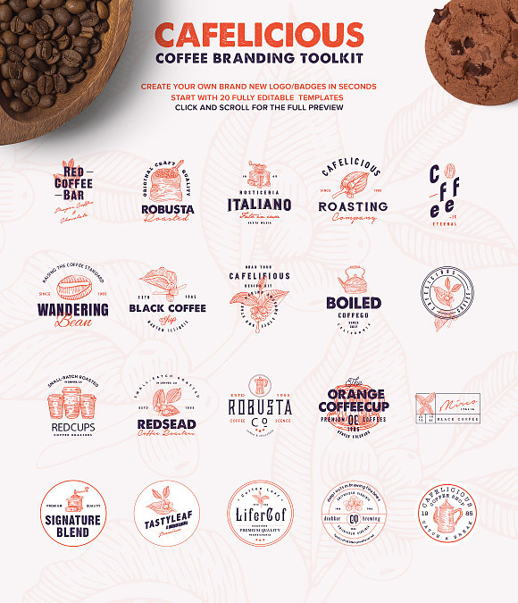Cafelicious - Coffee Logo Kit in Logo Templates - product preview 2