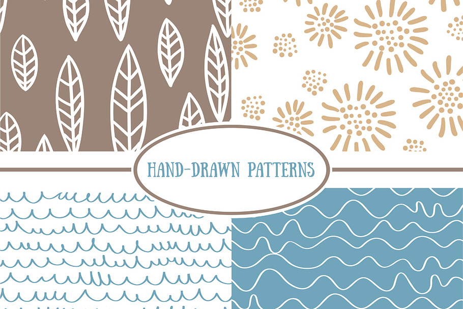 Hand-drawn vector seamless patterns in Patterns - product preview 8