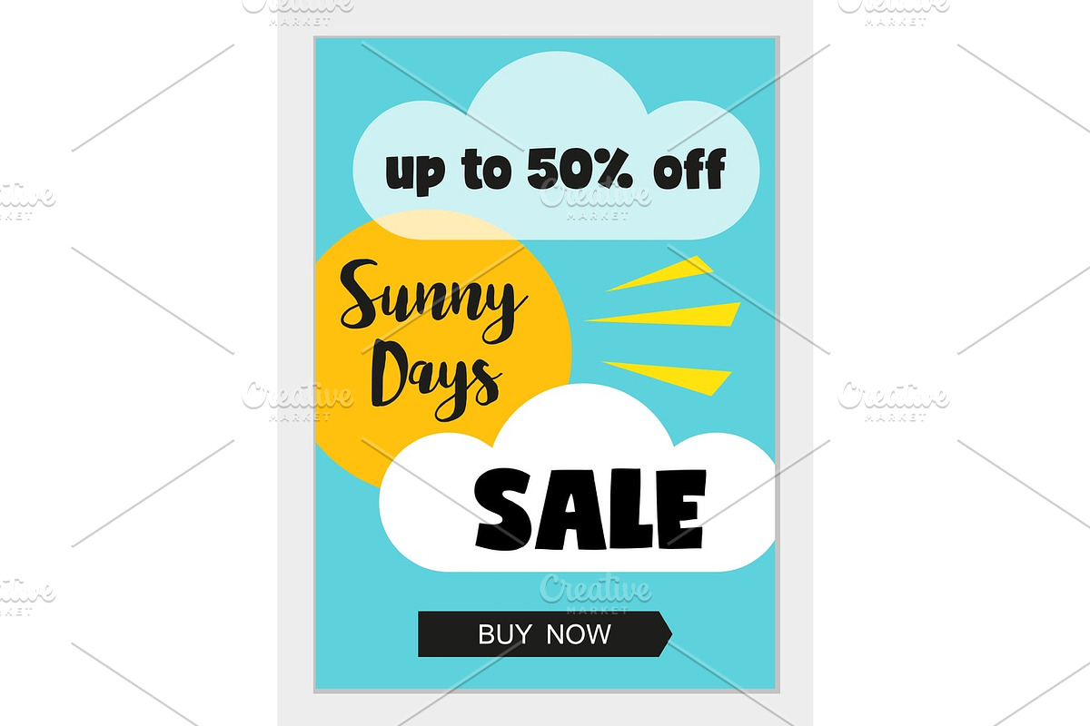 Bright eye catching sale website posters in flat design style in Objects - product preview 8