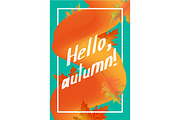 Hello autumn poster template