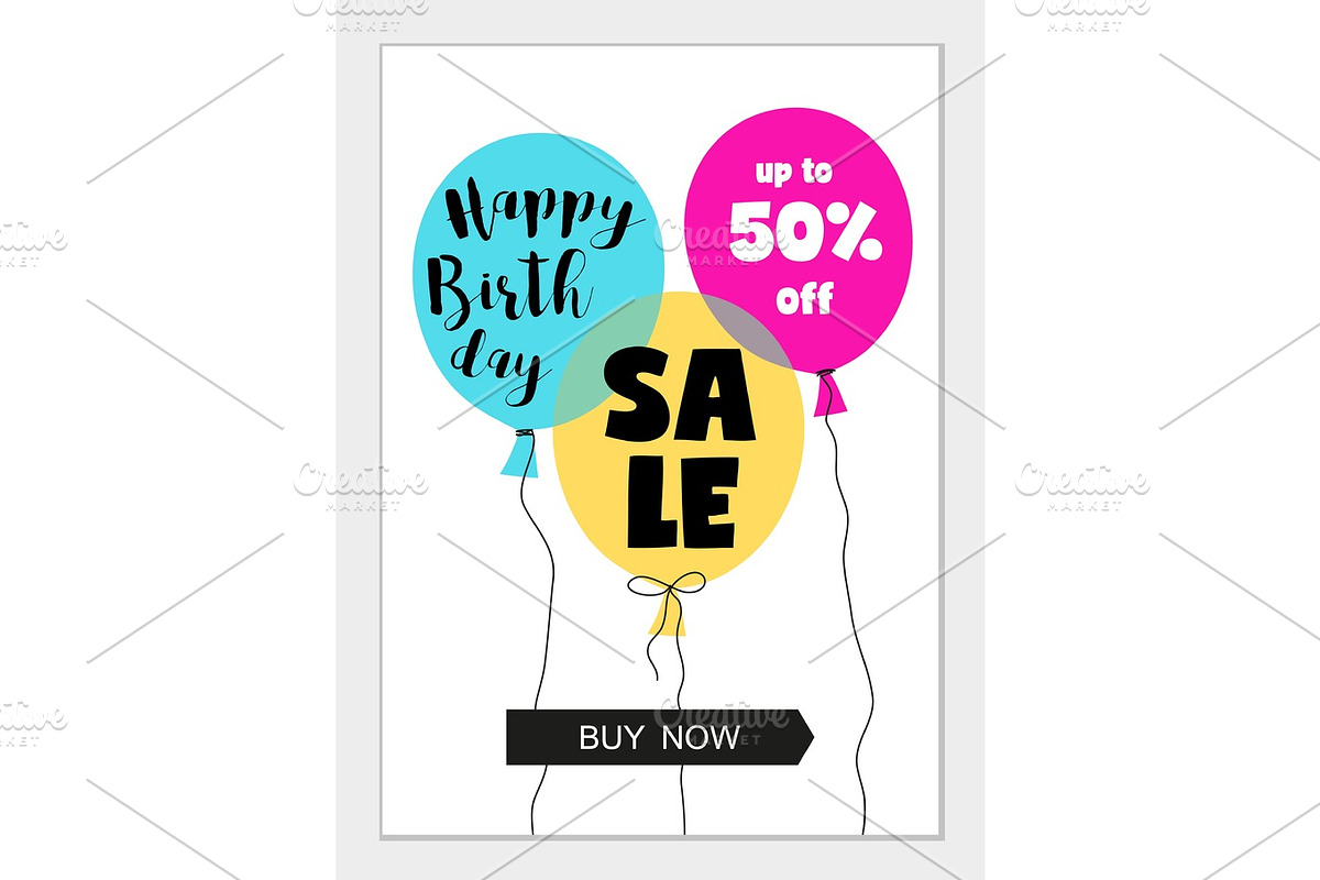 Bright eye catching sale website posters in flat design style in Objects - product preview 8