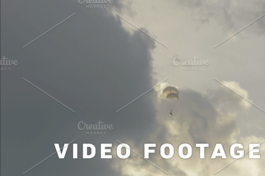Skydiver landing with two parachutes - slowmotion 60fps in Graphics - product preview 8