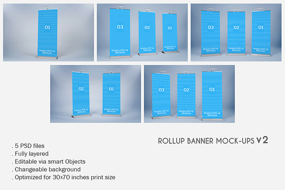 Roll Up Banner Mock-Ups V2 in Mockup Templates - product preview 1