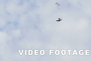 Paratroopers jumping from airplanes - slowmotion 60fps