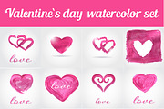 Set of 25 valentine`s day elements