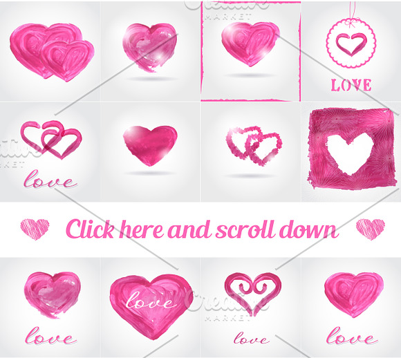 Set of 25 valentine`s day elements in Illustrations - product preview 2