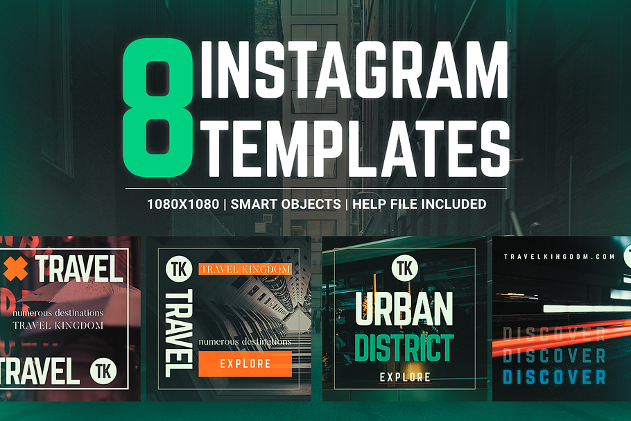 Urban Destinations - Instagram Pack in Instagram Templates - product preview 8