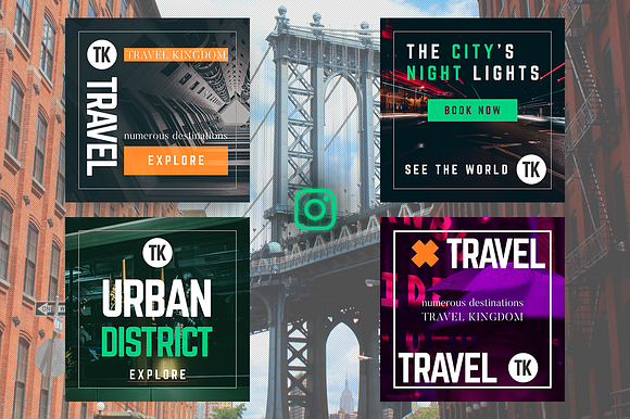 Urban Destinations - Instagram Pack in Instagram Templates - product preview 1