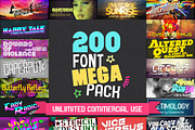 200 Font Mega Pack